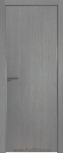 Дверь Profil Doors 1ZN цвет Грувд Серый кромка Матовый Алюминий с 4-х сторон