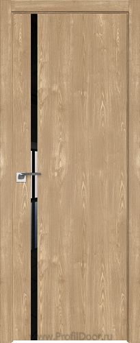Дверь Profil Doors 22ZN цвет Каштан Натуральный кромка ABS в цвет с 4-х сторон стекло Lacobel Черный лак
