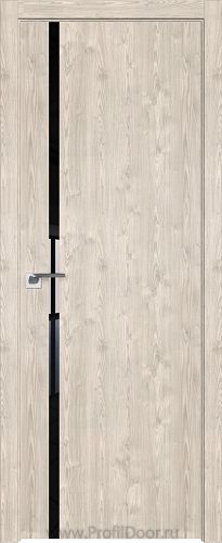 Дверь Profil Doors 22ZN цвет Каштан Светлый кромка ABS в цвет с 4-х сторон стекло Lacobel Черный лак