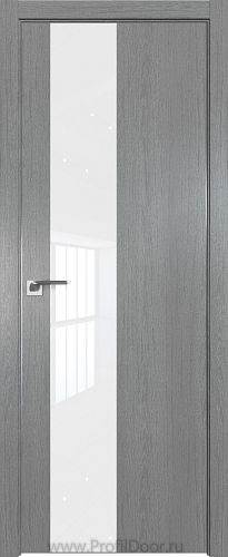 Дверь Profil Doors 5ZN цвет Грувд Серый кромка Матовый Алюминий с 4-х сторон стекло Lacobel лак Классик