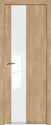 Дверь Profil Doors 5ZN цвет Каштан Натуральный кромка Матовый Алюминий с 4-х сторон стекло Lacobel лак Классик