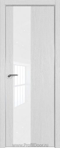 Дверь Profil Doors 5ZN цвет Монблан кромка Матовый Алюминий с 4-х сторон стекло Lacobel лак Классик