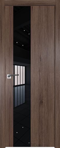 Дверь Profil Doors 5ZN цвет Салинас Темный кромка ABS Черная матовая с 4-х сторон стекло Lacobel Черный лак