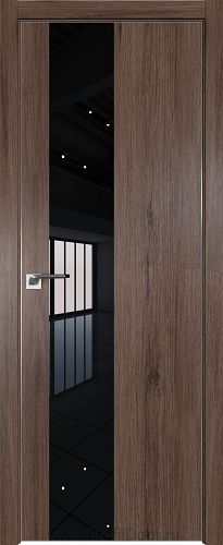 Дверь Profil Doors 5ZN цвет Салинас Темный кромка Матовый Алюминий с 4-х сторон стекло Lacobel Черный лак