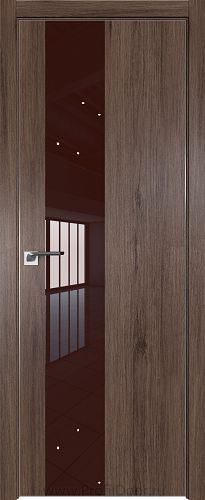 Дверь Profil Doors 5ZN цвет Салинас Темный кромка Матовый Алюминий с 4-х сторон стекло Lacobel Коричневый лак