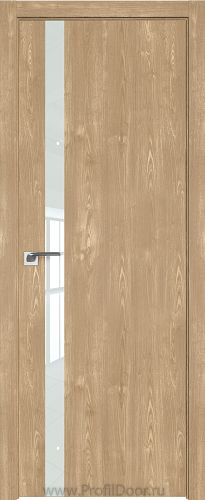 Дверь Profil Doors 6ZN цвет Каштан Натуральный кромка ABS Черная матовая с 4-х сторон стекло Lacobel Белый лак