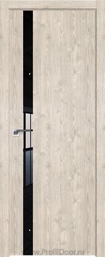 Дверь Profil Doors 6ZN цвет Каштан Светлый кромка ABS Черная матовая с 4-х сторон стекло Lacobel Черный лак