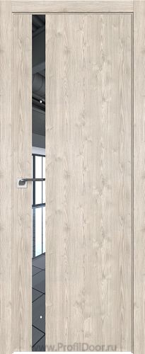 Дверь Profil Doors 6ZN цвет Каштан Светлый кромка ABS Черная матовая с 4-х сторон стекло Зеркало