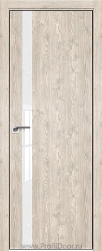 Дверь Profil Doors 6ZN цвет Каштан Светлый кромка BLACK EDITION с 4-х сторон стекло Lacobel лак Классик