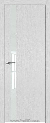 Дверь Profil Doors 6ZN цвет Монблан кромка ABS Черная матовая с 4-х сторон стекло Lacobel Белый лак