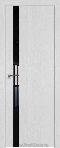 Дверь Profil Doors 6ZN цвет Монблан кромка ABS Черная матовая с 4-х сторон стекло Lacobel Черный лак