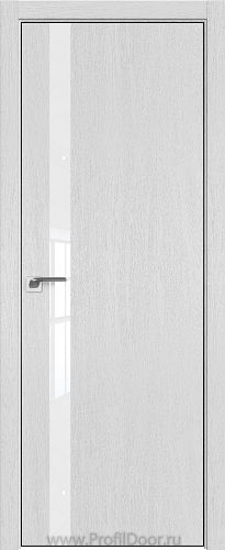 Дверь Profil Doors 6ZN цвет Монблан кромка BLACK EDITION с 4-х сторон стекло Lacobel лак Классик