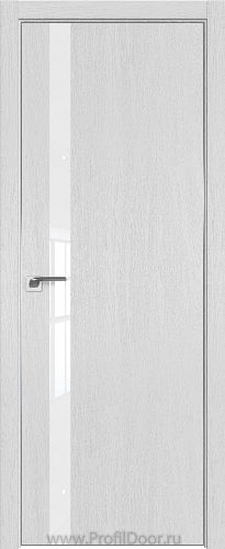 Дверь Profil Doors 6ZN цвет Монблан кромка Матовый Алюминий с 4-х сторон стекло Lacobel лак Классик