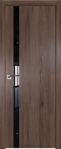 Дверь Profil Doors 6ZN цвет Салинас Темный кромка ABS Черная матовая с 4-х сторон стекло Lacobel Черный лак