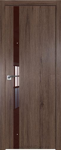 Дверь Profil Doors 6ZN цвет Салинас Темный кромка ABS Черная матовая с 4-х сторон стекло Lacobel Коричневый лак