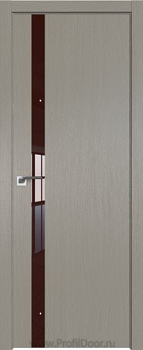 Дверь Profil Doors 6ZN цвет Стоун кромка ABS Черная матовая с 4-х сторон стекло Lacobel Коричневый лак