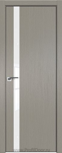 Дверь Profil Doors 6ZN цвет Стоун кромка BLACK EDITION с 4-х сторон стекло Lacobel лак Классик