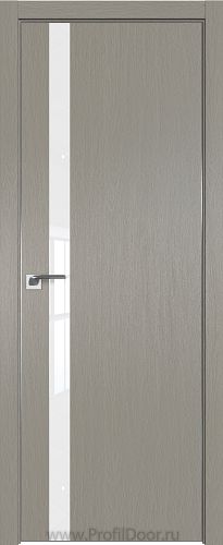 Дверь Profil Doors 6ZN цвет Стоун кромка Матовый Алюминий с 4-х сторон стекло Lacobel лак Классик