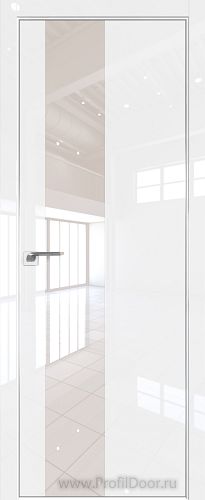 Дверь Profil Doors 5LK Белый люкс стекло Lacobel Перламутровый Лак кромка алюминиевая Матовая