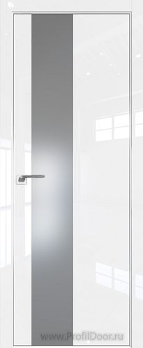 Дверь Profil Doors 5LK Белый люкс стекло Lacobel Серебро Матлак кромка алюминиевая Матовая