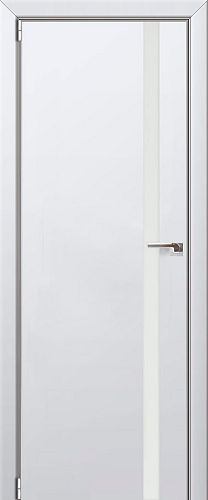 Дверь Profil Doors 6E цвет Аляска кромка ABS Черная матовая с 4-х сторон стекло Lacobel Белый Лак 